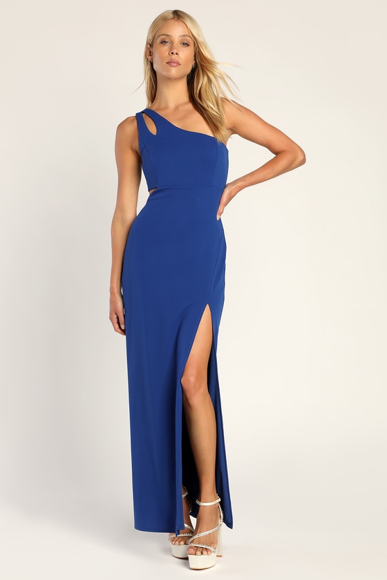 Royal Blue Dress - One-Shoulder Maxi Dress - Cutout Maxi Dress - Lulus