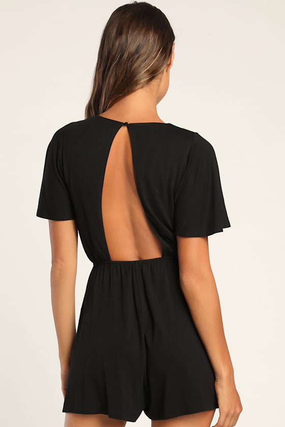 オールインワン・サロペット Leni Bib Front Black Romper Lilybeth Romper - Black | Fashion Nova
