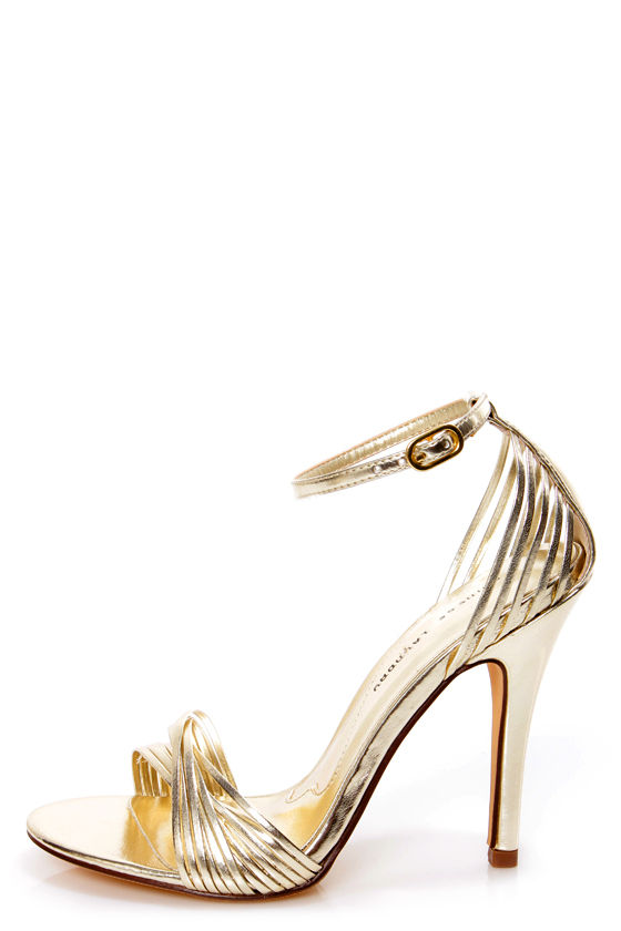 light gold strappy heels