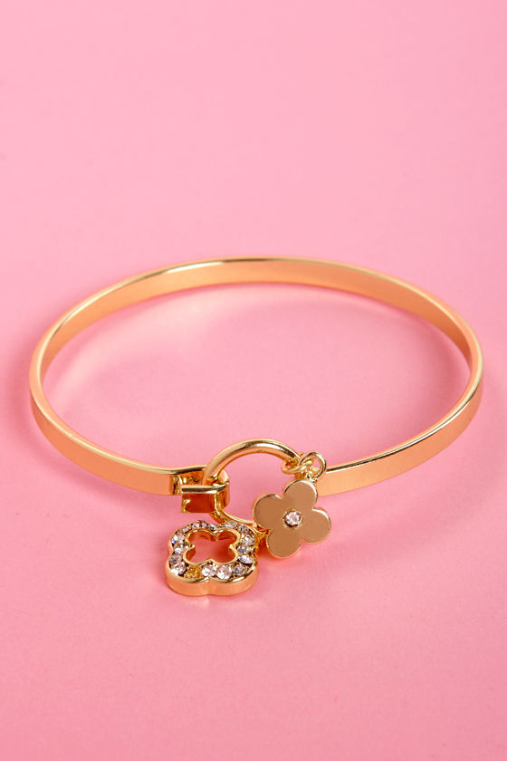 Pretty Gold Bracelet Clutch Bracelet Charm Bracelet 12.00 Lulus