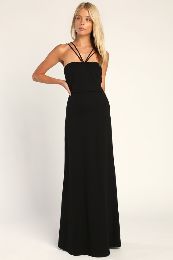 Black Maxi Dress - Strappy Maxi Dress - Knit Maxi Dress - Lulus