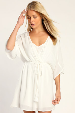 White Mini Dress - Dolman Sleeve Dress - Mini Dress - Lulus White Mini Dress - Dolman Sleeve Dress - Mini Dress - Lulus