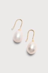 Around the Pearl'd 14KT White and Gold Pearl Teardrop Earrings