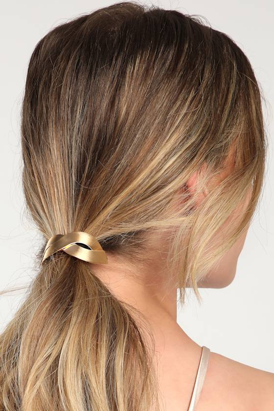 Double Bar Ponytail Holder - Gold main image 1