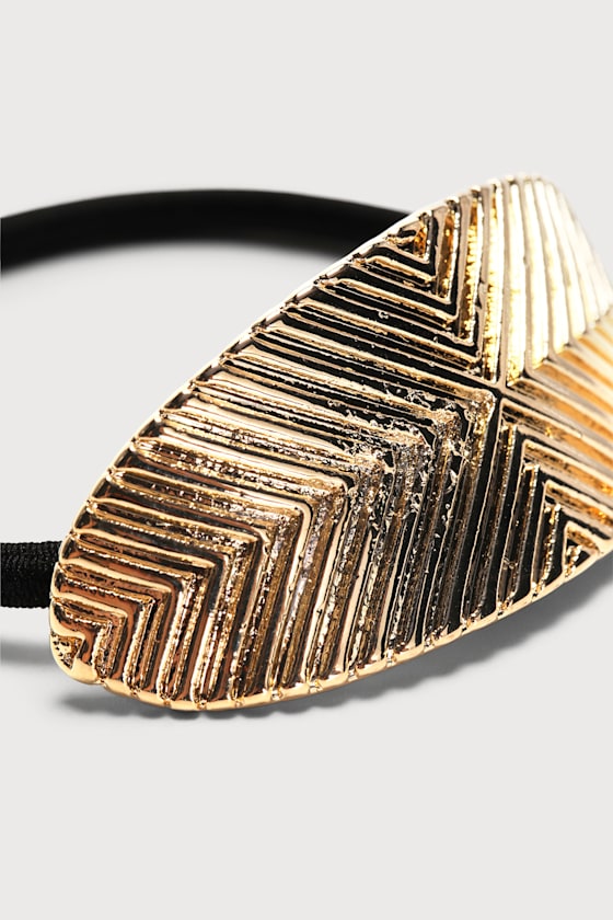 Double Bar Ponytail Holder - Gold