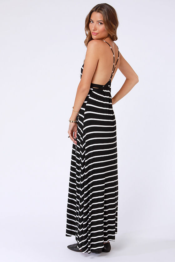 Cute Black and White Dress - Striped Dress - Maxi Dress - $63.00 - Lulus