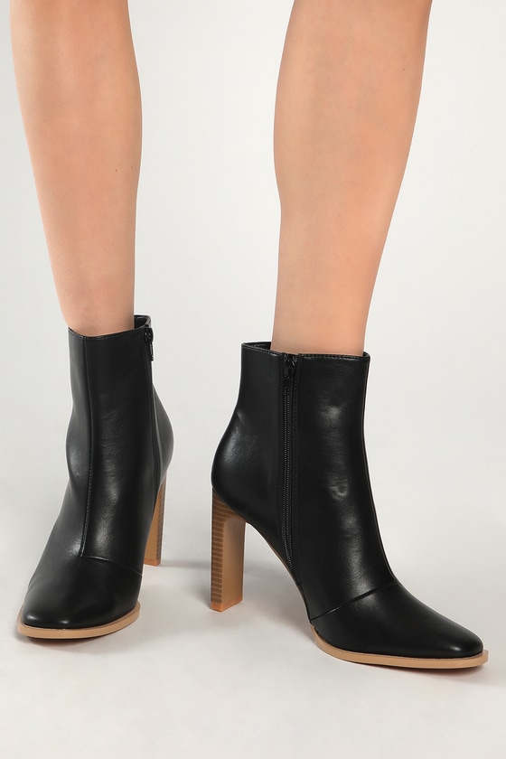 Amazon.com | Eldof Women's Platform Chunky Block Heel Ankle Booties Sexy 6  Inch High Heel Lace Up Side Zipper Round Toe Boots Black US5 | Shoes