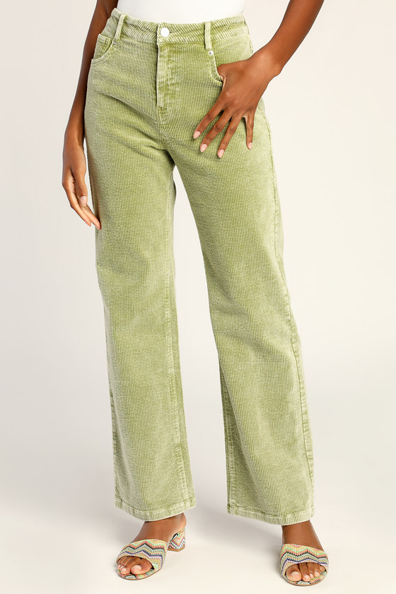 Corduroy Pleat Pant in Hunter Green – l u • c i e e