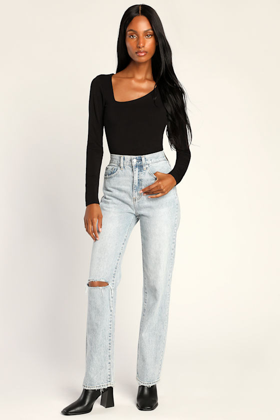 Seek Me Out Black Long Sleeve Asymmetrical Top 2