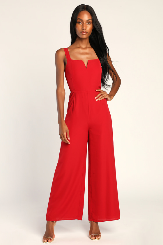 Top 142+ red one piece jumpsuit super hot