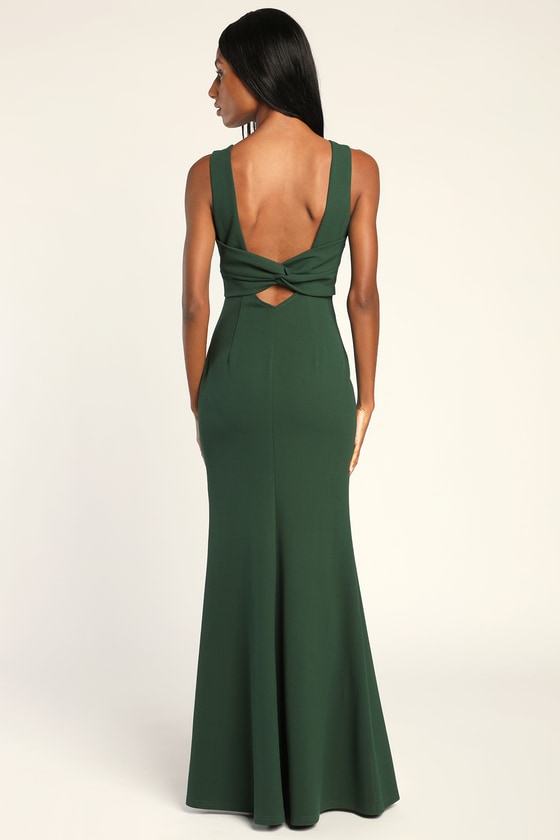 Hunter Green Maxi Dress Mermaid Maxi Dress Knotted Maxi Dress Lulus