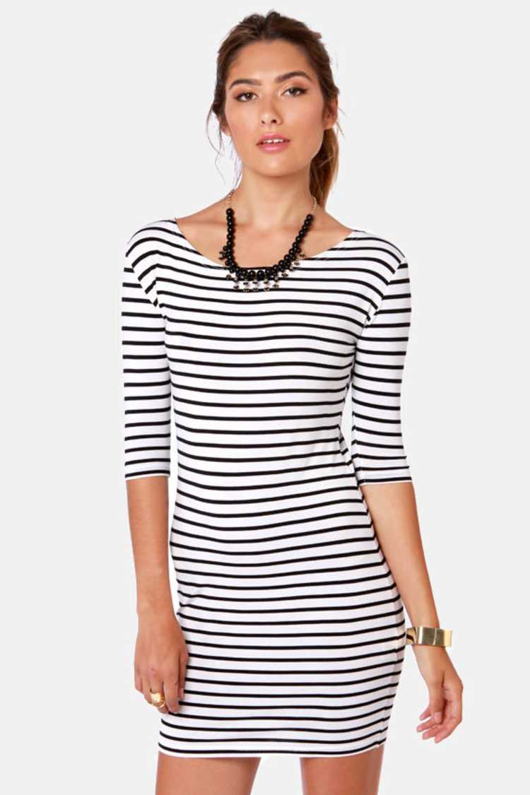 striped t shirt dress bodycon Cute - Black Dress - White Dress - $33.00 Quantity:1 PACK Style yours with white Women's Elegant Light Pink shirts|dresses|jackets