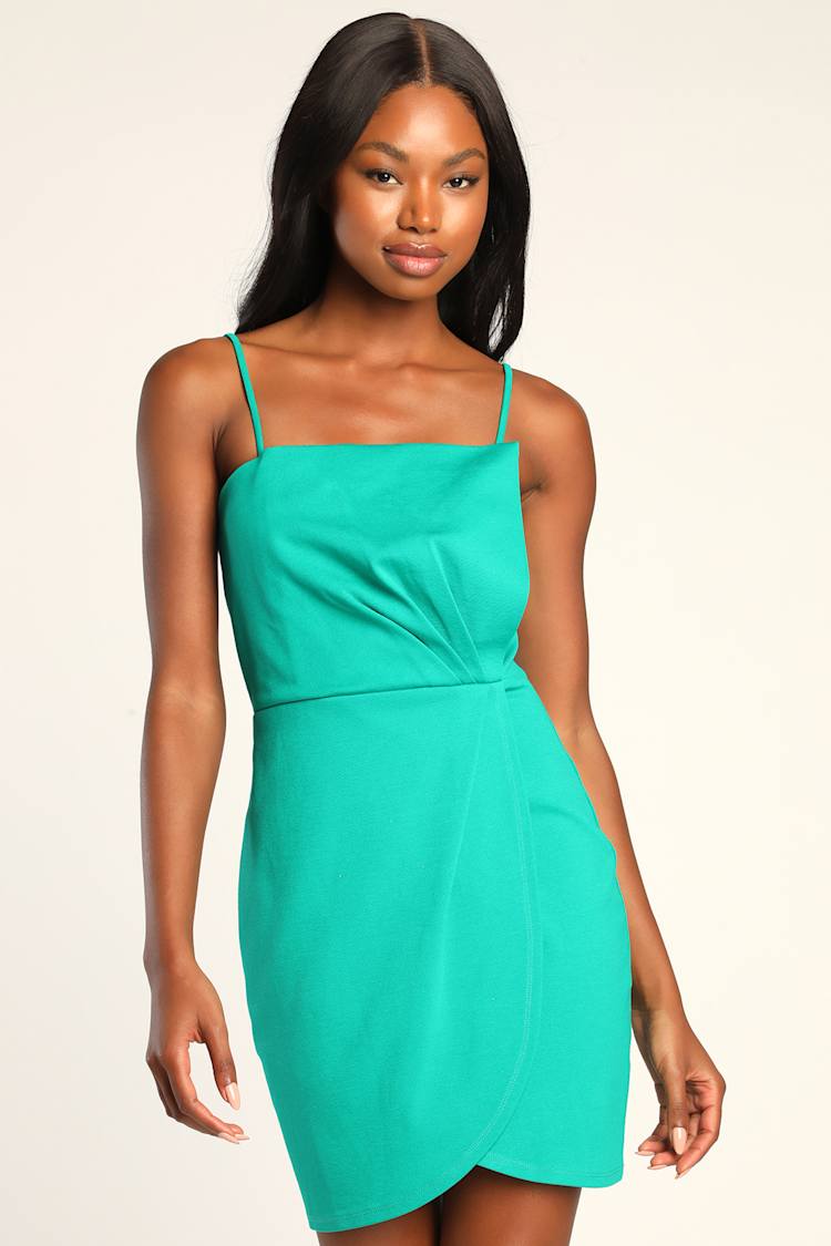 strapless open back dress Yaz Pleated Mini Dress