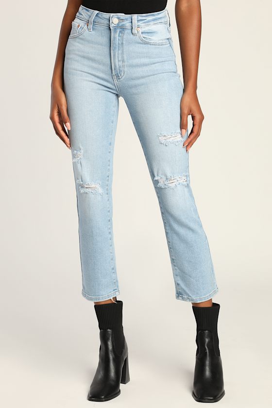 Always the Coolest Light Wash Distressed Cropped Jeans 3