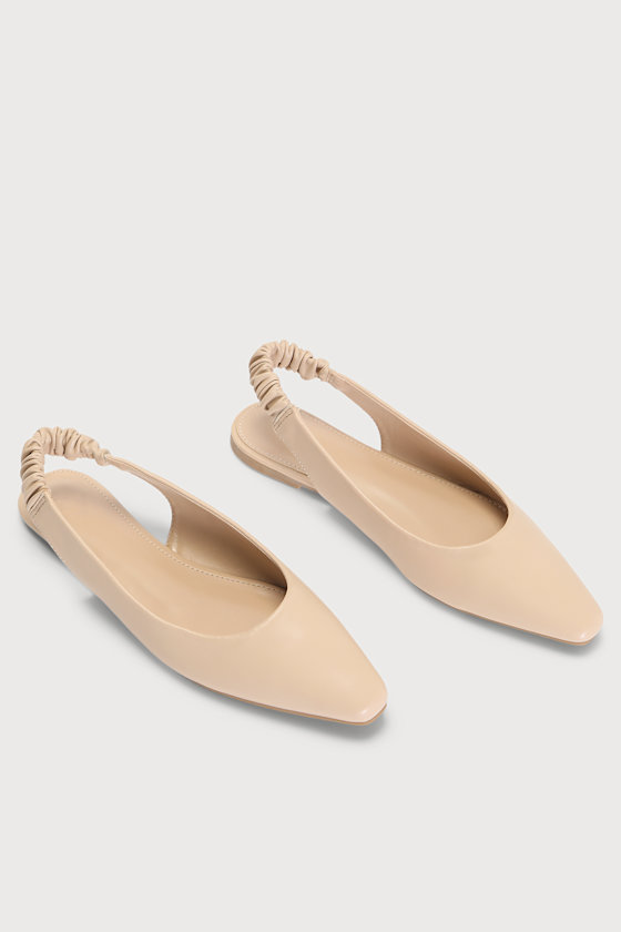 Nataylia Light Nude Pointed-Toe Slingback Flats 4