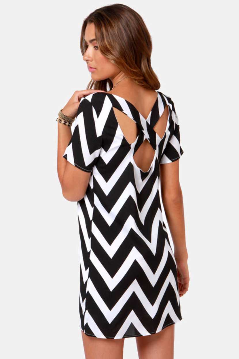 white and black chevron dress Black and Gray Chevron Maxi Dress