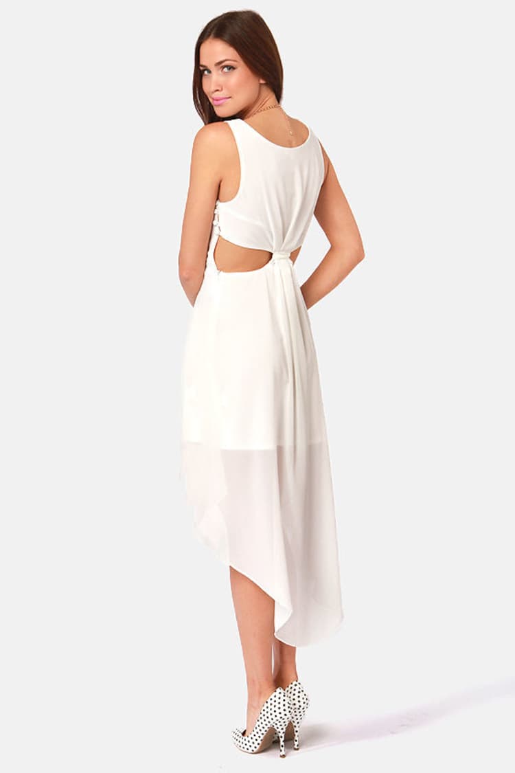 chinese dress ladies Athens Flared Bow Mini Dress White