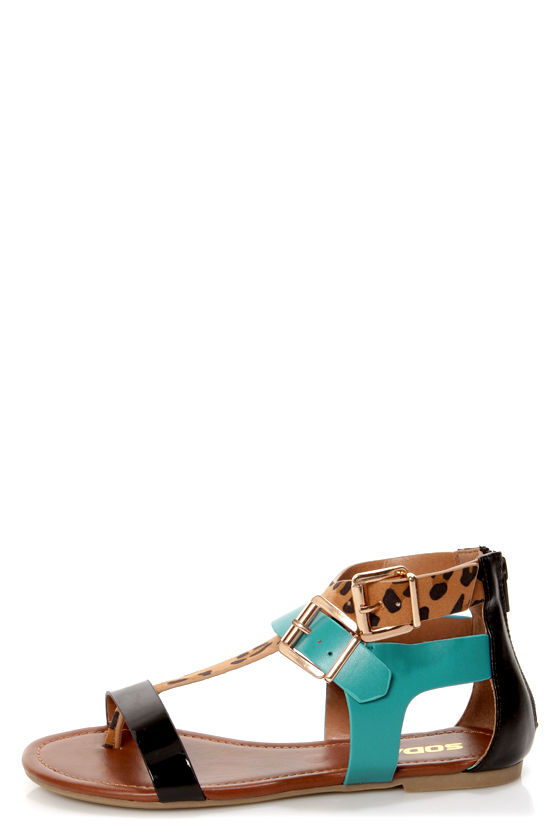leopard soda sandals