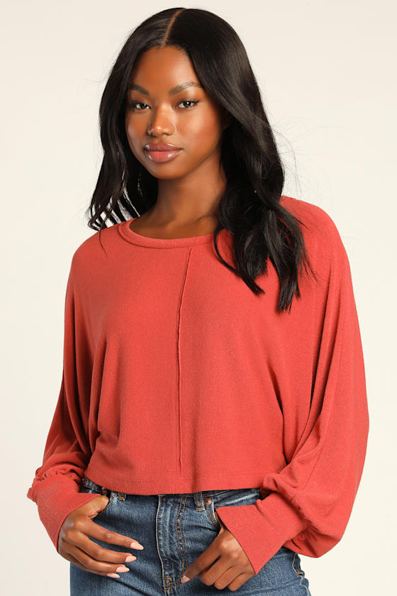 Loving Autumn Rust Orange Long Sleeve Scoop Neck 3