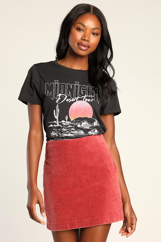 Always Coordinated Rusty Rose Corduroy Mini Skirt 1