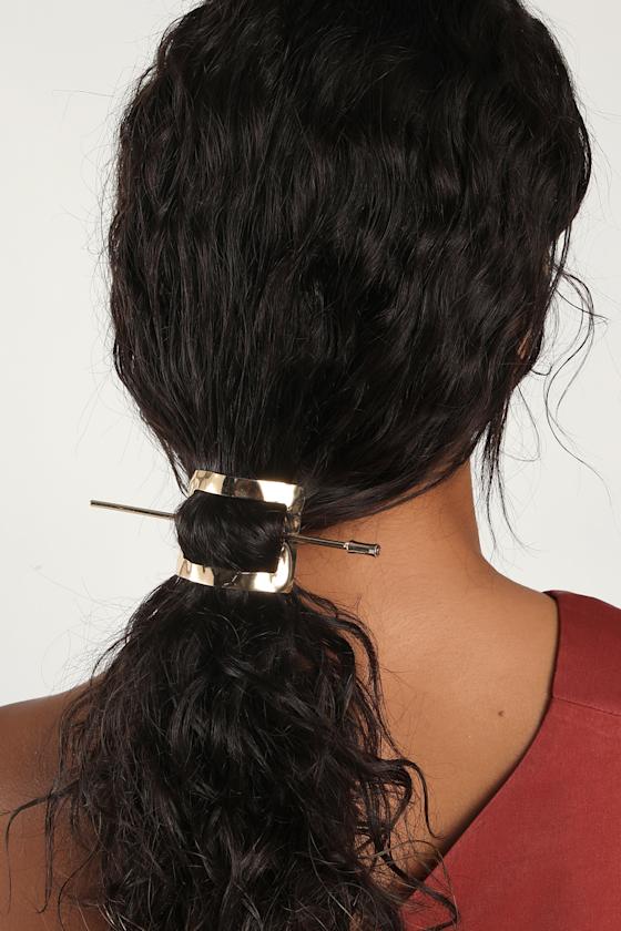 Gold Hammered Hairpin Hair Barrette Gold Stick Barrette Lulus