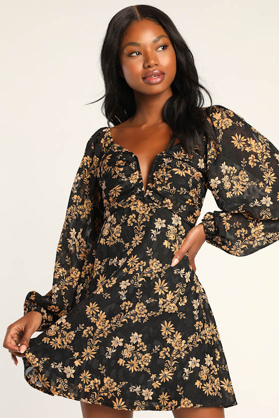 LUXE SHORT DRESS WITH BLOUSON SLEEVE DANCING WITH DESTINY