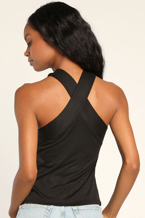 Zella Black Cross-Front Top 7