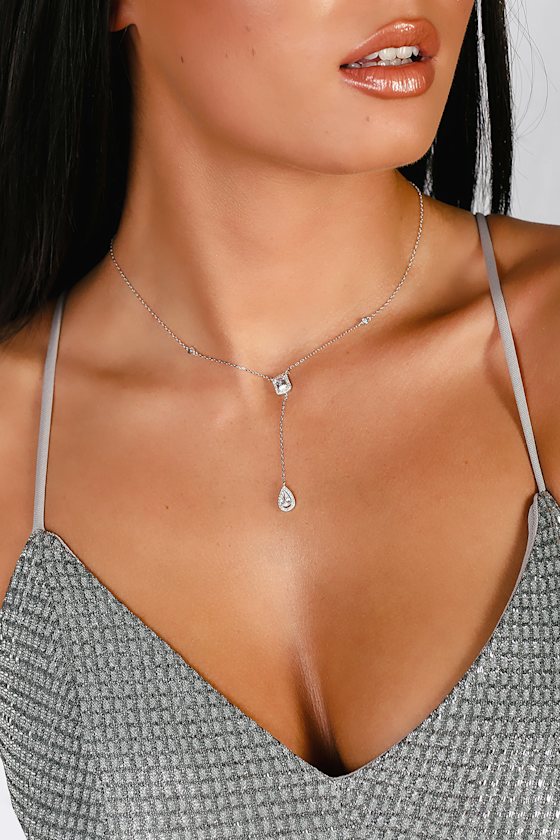 Love of the Light Sterling Silver Rhinestone Drop Necklace 2