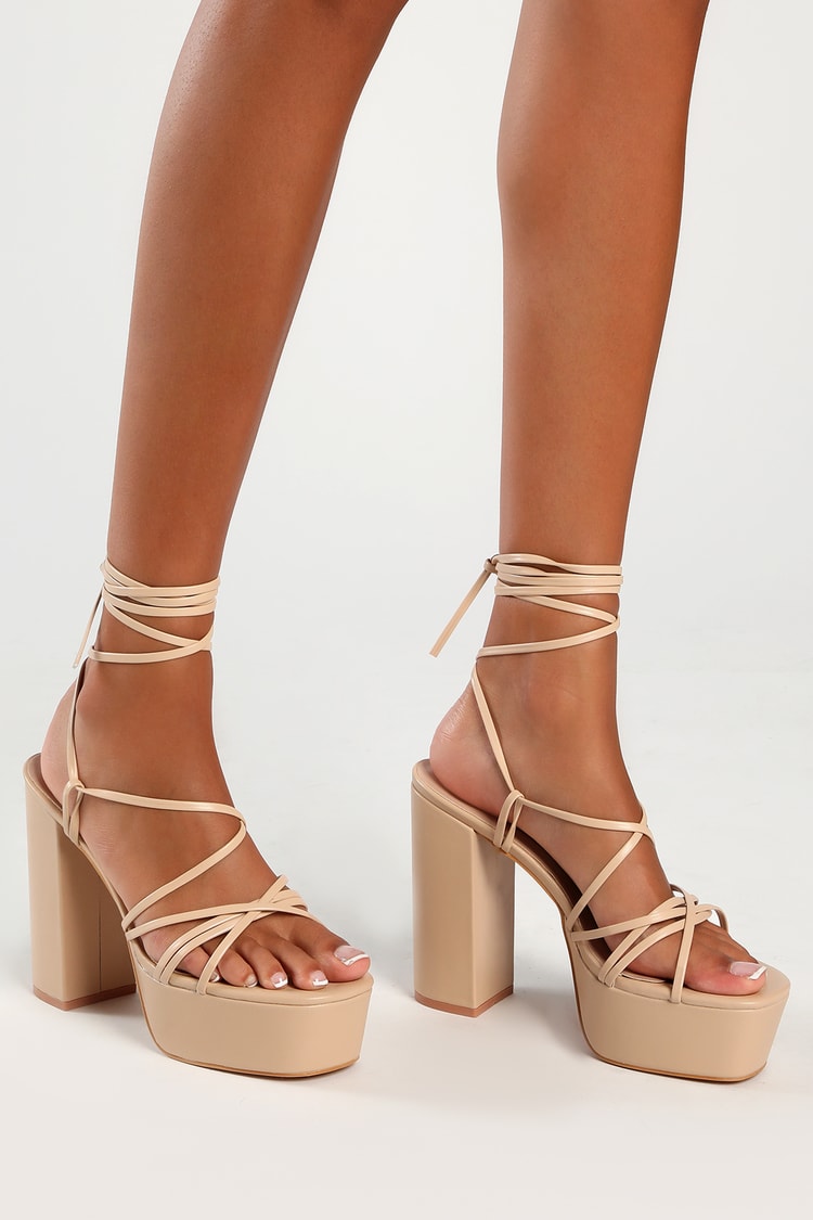 lace up platform heel