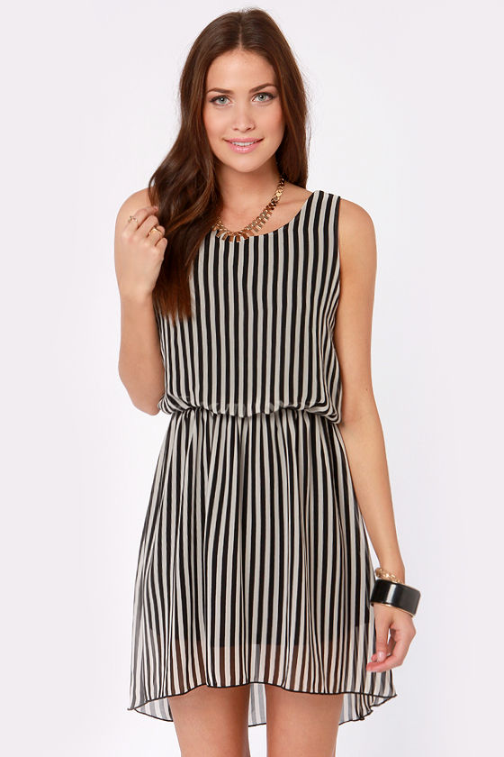 black and white striped dress pants