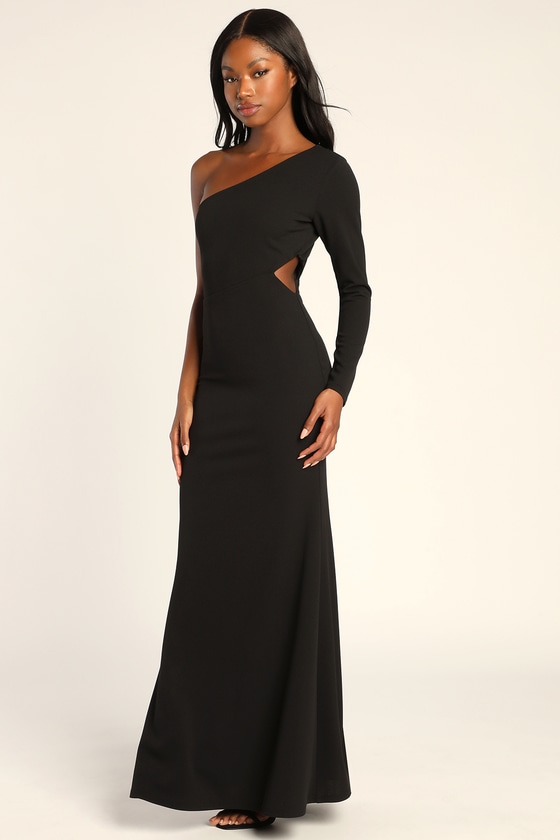 Black Dress - One-Shoulder Maxi Dress - Mermaid Maxi Dress - Lulus