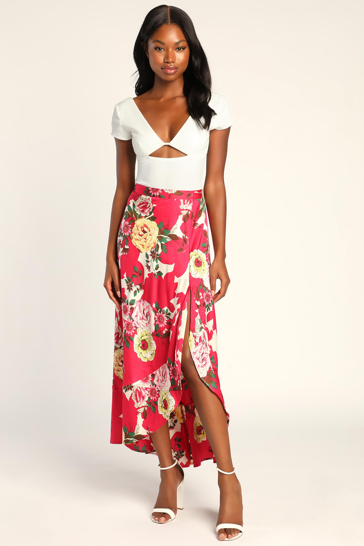 High Waist Satin Midi Skirt | escapeauthority.com