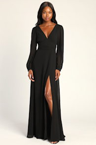 Love You So Black Long Sleeve Maxi Dress 5