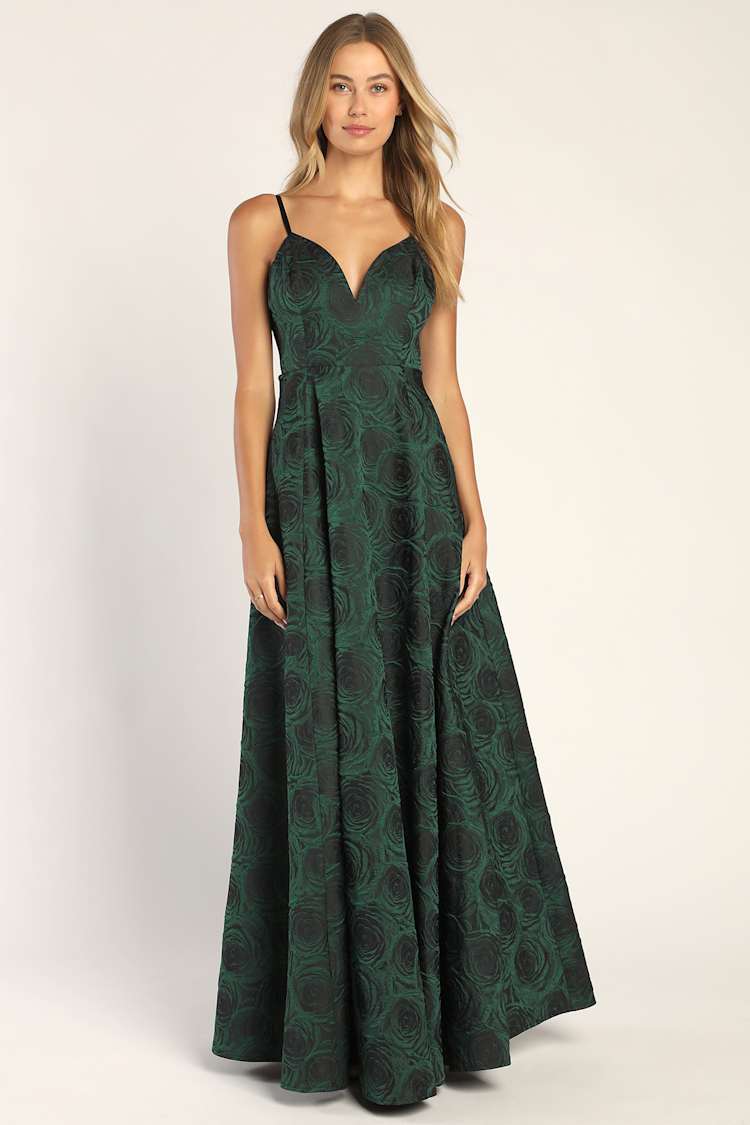 navy blue dress for baby girl MILLY Asymmetrical Forest Jacquard Maxi Dress in Blue main image 0
