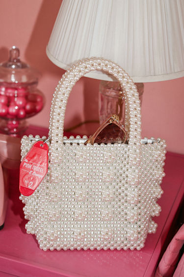 Mickey White Pearl Handbag