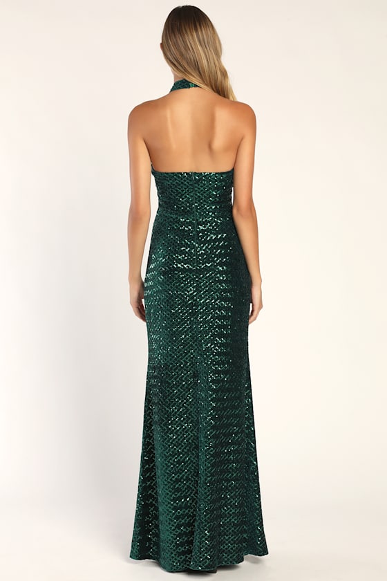 Emerald Green Dress - Green Sequin Dress - Sequin Maxi Dress