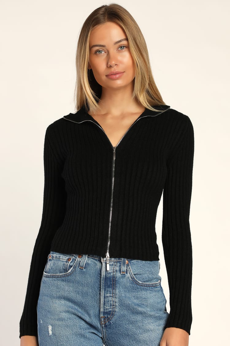 two way zip up cardigan