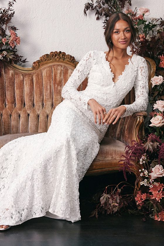 White Lace Dress - Mermaid Maxi Dress 