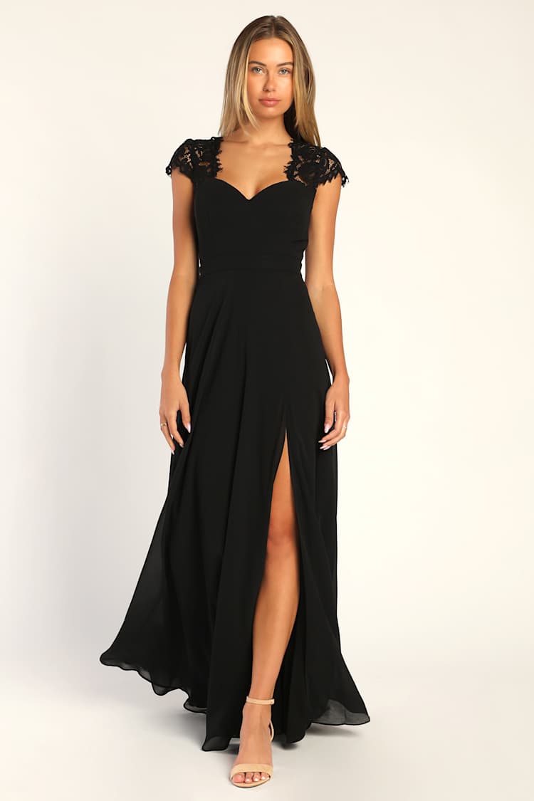navy blue dress for baby girl Black Lace Backless Maxi Dress | Womens | Small (Available in Xs) | 100% Polyester | Lulus exclusive | Backless Dresses | Homecoming