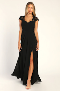 Momentous Moments Black Lace Backless Maxi Dress 2