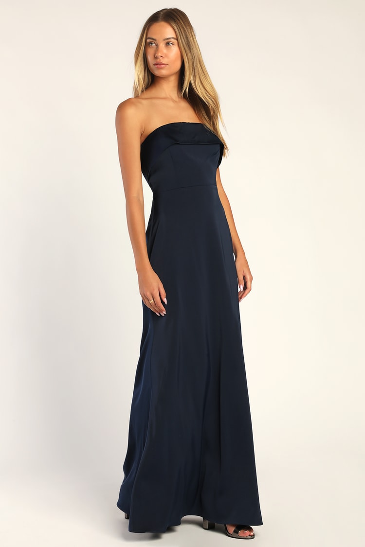 strapless maxi dress formal
