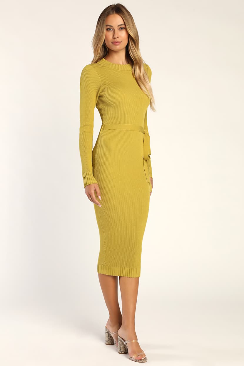 lime green sweater dress - Sweater Midi Dress - Bodycon Dress 25.01COLL