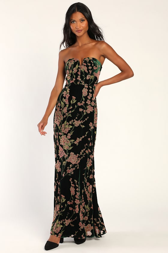 Valentina Strapless Maxi Gown (Emerald)