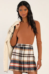 Mad for Plaid Navy and Cream Plaid Mini Skirt 2