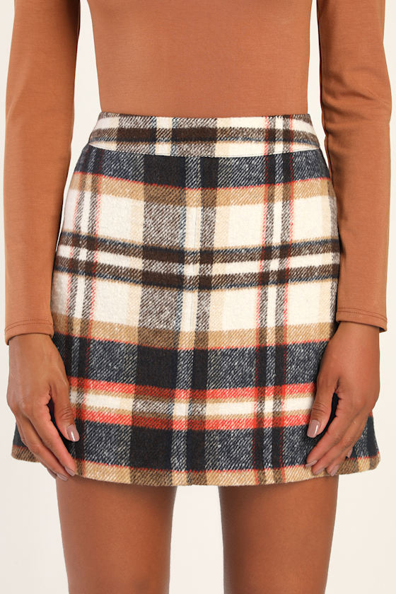 Mad for Plaid Navy and Cream Plaid Mini Skirt 3
