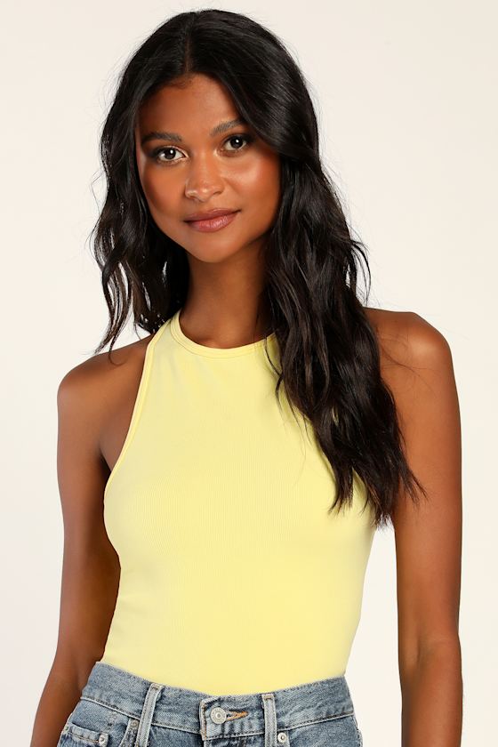 Free People Hayley Bright Yellow Top Racerback Brami Top Lulus