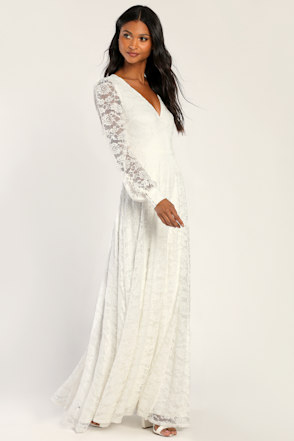 chinese dress ladies La Lune Cumulus Silk Backless Lace Split Maxi Dress | Ivory | Dresses