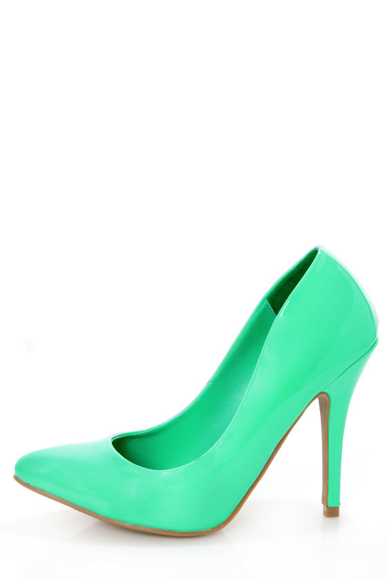 Elly 1 Mint Patent Pointed Pumps - $25.00 - Lulus
