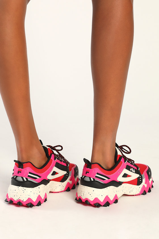 Oakmont TR Red Multi Color Block Leather Sneakers 2