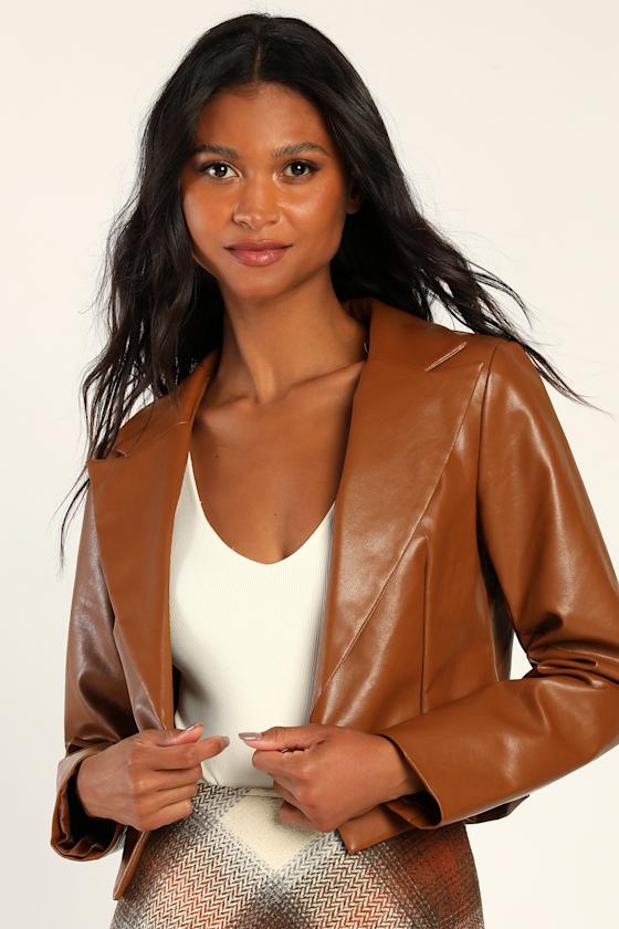 VEGAN LEATHER BLAZER